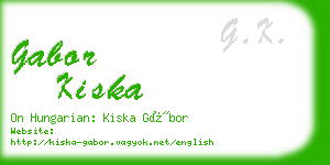 gabor kiska business card